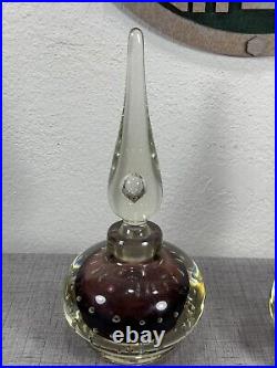 Set Of 2 Vintage Erickson Glass Amethyst 9 Perfume Bottles