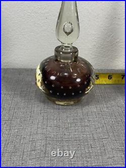 Set Of 2 Vintage Erickson Glass Amethyst 9 Perfume Bottles