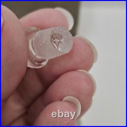 Set Of 3 VTG Guilloche Enamel Flowers Perfume Bottles With Glass Stoppers & Case