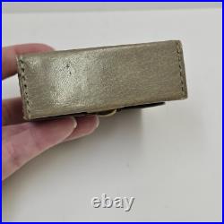 Set Of 3 VTG Guilloche Enamel Flowers Perfume Bottles With Glass Stoppers & Case