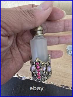 Set Of 3 Vintage Alice Aliya Refillable Perfume Bottle Embrossed Decor Screw Cap Set Of 3 Vintage Alice Aliya Refillable Perfume Bottle Embrossed Decor Screw Cap