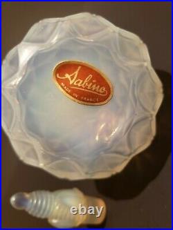Signed Sabino Paris Opalescent Glass Petalia Art Deco Style Perfume Bottle VTG