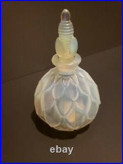 Signed Sabino Paris Opalescent Glass Petalia Art Deco Style Perfume Bottle VTG