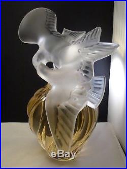 Signed Vintage Lalique Two Doves Perfume Bottle for L'Air du Temps by Nina Ricci