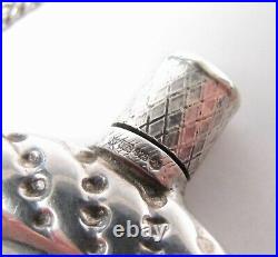 Sterling Silver Perfume Scent Bottle Necklace Hallmarked Double Sided Vintage