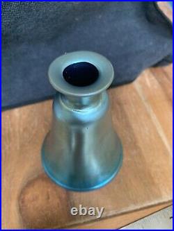Steuben Aurene Aqua Blue Perfume Bottle signed 1818 With stopper Flaw To Aurene