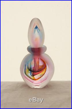 Stunning Vintage Large Andrew Shea Art Glass Cased Paperweight Perfume Bottle