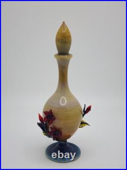 Stunning Vintage Suellen Fowler Red Flowers/Vines Art Glass Perfume Bottle Stunning Vintage Suellen Fowler Red Flowers/Vines Art Glass Perfume Bottle
