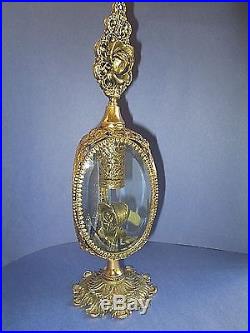 Stylebuilt Ormolu Vintage Perfume Bottle With Dabber 24k Gold Plated Rose