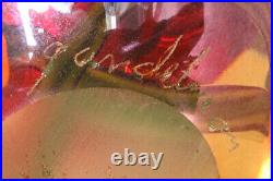 Super Vintage Gandelman Studio Red Cased Art Glass Paperweight Perfume Signed