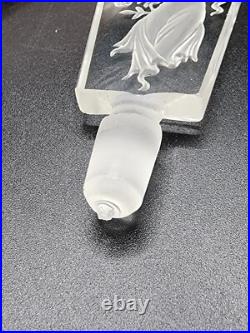 THE BEST 1920s Vintage JEWELED Czech CUT pink CRYSTAL nude Glass PERFUME BOTTLE