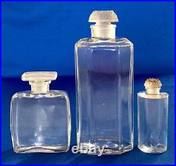 THREE Vintage Coty Perfume Bottles LALIQUE Designs Numbered PERFECT