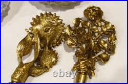 TWO Vintage Matson Gold Gilt Sunflower and a Rose Ormolu Perfume Bottles