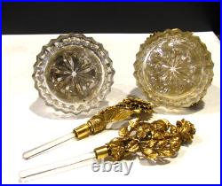 TWO Vintage Matson Gold Gilt Sunflower and a Rose Ormolu Perfume Bottles