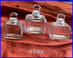 Three gorgeous Baccarat crystal, Emerald cut, these are beauties FRANCE, Vintage