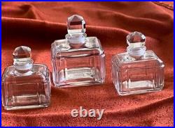 Three gorgeous Baccarat crystal, Emerald cut, these are beauties FRANCE, Vintage