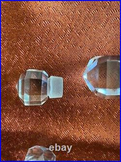 Three gorgeous Baccarat crystal, Emerald cut, these are beauties FRANCE, Vintage