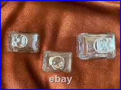 Three gorgeous Baccarat crystal, Emerald cut, these are beauties FRANCE, Vintage