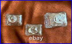 Three gorgeous Baccarat crystal, Emerald cut, these are beauties FRANCE, Vintage