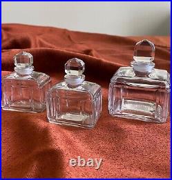 Three gorgeous Baccarat crystal, Emerald cut, these are beauties FRANCE, Vintage