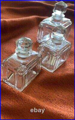 Three gorgeous Baccarat crystal, Emerald cut, these are beauties FRANCE, Vintage