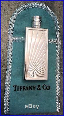 Tiffany & Co. Vintage Art Deco Sterling Silver Perfume Bottle, Pouch/Box, Lovely