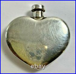Tiffany & Co. Vintage Sterling 925 Silver Heart Shaped Perfume Bottle Flask
