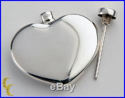Tiffany & Co. Vintage Sterling Silver Heart Shaped Perfume Bottle Flask