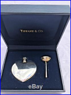 Tiffany & Co vintage sterling silver 925 heart shaped perfume bottle and funnel