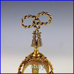 Two Vintage Hollywood Regency 24 K Gold Plated Ormolu Filigree Perfume Bottles