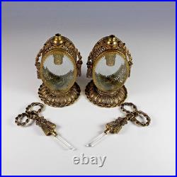 Two Vintage Hollywood Regency 24 K Gold Plated Ormolu Filigree Perfume Bottles
