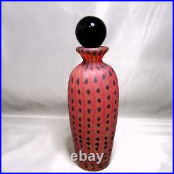 UNIQUE Vintage Art Deco Glass Perfume Bottle Stone Ground Bottom Stopper RARE