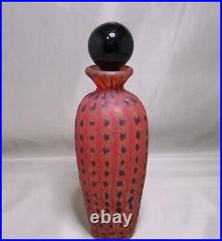 UNIQUE Vintage Art Deco Glass Perfume Bottle Stone Ground Bottom Stopper RARE