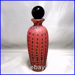 UNIQUE Vintage Art Deco Glass Perfume Bottle Stone Ground Bottom Stopper RARE