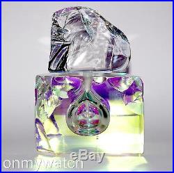 UNREAL Mystic Perfume Bottle STEVEN MASLACH Vtg 90 ArT GLaSs Dichroic Iridescent