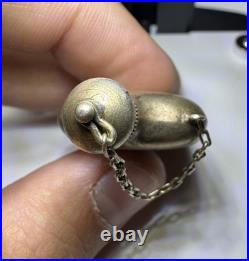 USSR 875 Silver Perfume Flask Scent Bottle Floral Engraved 13.7g Vintage