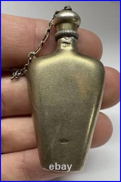 USSR 875 Silver Perfume Flask Scent Bottle Floral Engraved 13.7g Vintage