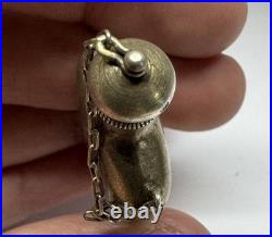 USSR 875 Silver Perfume Flask Scent Bottle Floral Engraved 13.7g Vintage