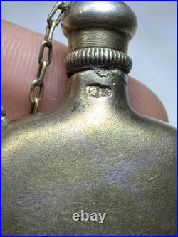 USSR 875 Silver Perfume Flask Scent Bottle Floral Engraved 13.7g Vintage