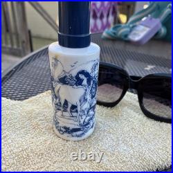 Unicorn Vintage Milk Glass Bottle Toujours Moi Blue Woman Fast Ship