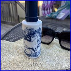 Unicorn Vintage Milk Glass Bottle Toujours Moi Blue Woman Fast Ship
