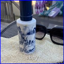 Unicorn Vintage Milk Glass Bottle Toujours Moi Blue Woman Fast Ship