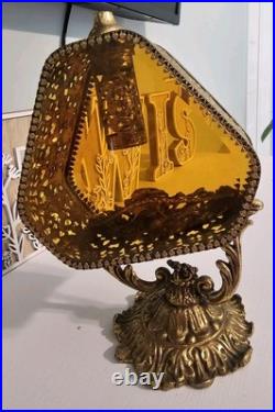 Unique Rare Vintage Ormolu Perfume Bottle Filigree Amber Glass Hollywood Regency Unique Rare Vintage Ormolu Perfume Bottle Filigree Amber Glass Hollywood Regency