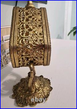 Unique Rare Vintage Ormolu Perfume Bottle Filigree Amber Glass Hollywood Regency Unique Rare Vintage Ormolu Perfume Bottle Filigree Amber Glass Hollywood Regency