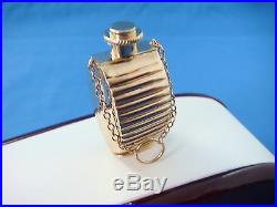 Unique Vintage Perfume Bottle Solid Gold Pendant 15.4 Grams, 14k Yellow Gold