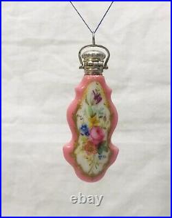 Unusual Antique Miniature Perfume Bottle Chatelaine With Sterling Top