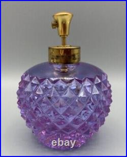 Uv France Alexandrite Cut Glass Perfume Scent Bottle Irice Gilt Filagree Vintage