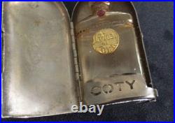 VINTAGE 1920s COTY PERFUME BOTTLE IN METAL CASE VGC