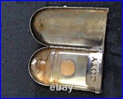 VINTAGE 1920s COTY PERFUME BOTTLE IN METAL CASE VGC