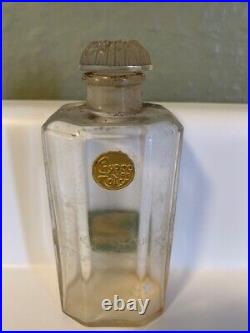 VINTAGE 1930's COTY CHYPRE PARIS FRANCE EMPTY Perfume Bottle With Glass Stopper